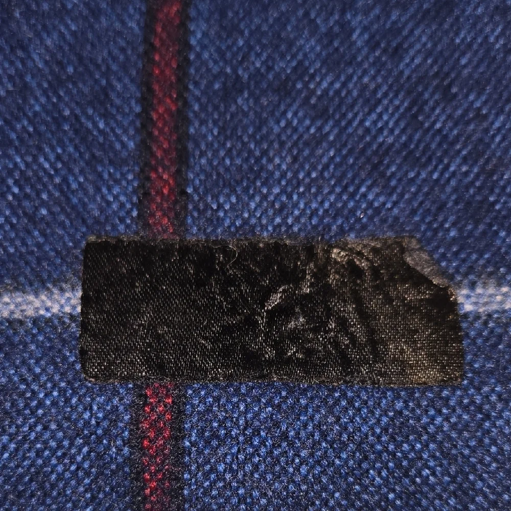 Luxury Wool Check Scarf - Navy, Cobalt & Red Tartan